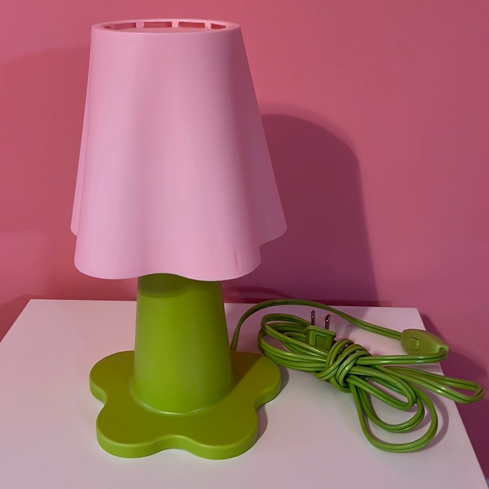 Ikea Mammut Lite Pink Flower Lamp - Table Bedside Kids Girls